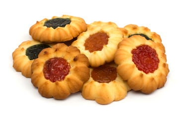Sweet cookies on white