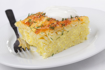 Gratin with pasta and cheese