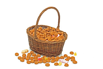 Basket full of gingernuts and sweets for 5 december