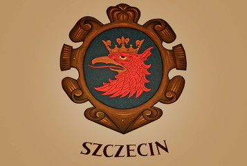 Naklejka premium Wappen Szczecin