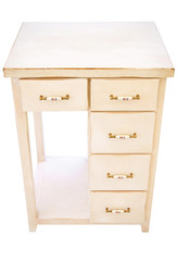 wooden bedside table