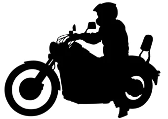 Abwaschbare Fototapete Motorrad Mann auf dem Fahrrad