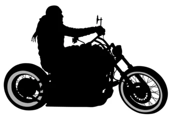 Fotobehang Motorfiets één motorrijder