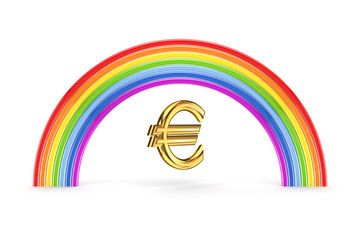 Rainbow and euro sign.