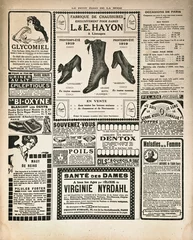 Fototapete Zeitungen Zeitungsseite mit antiker Werbung