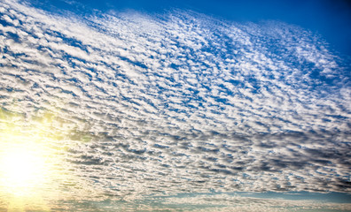 Beautiful striped clouds. HDR image