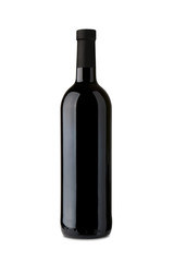 Bordeaux wine bottle isolated on white background