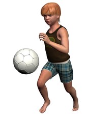 BAMBINO CHE GIOCA A CALCIO - 3D