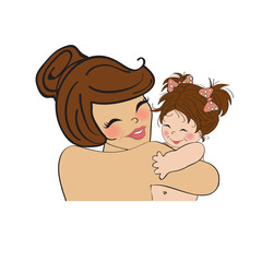 pretty young mother holding a new baby girl