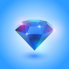 A beautiful sapphire gem on a gradient background