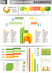 INFOGRAPHIC presentation template graph pie chart element