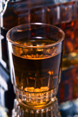 crystal glass with whiskey
