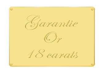 Plaque garantie or 18 carats