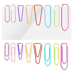 Paper clip set vector background