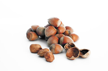Hazelnuts isolated