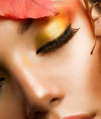 Autumn Makeup. Professional Fall Make-up Closeup