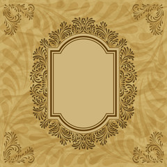 Retro background with vintage calligraphic ornate frame