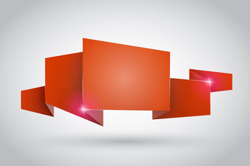 Origami ribbon with empty space for your text