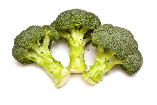 Broccoli isolated on a white studio background.