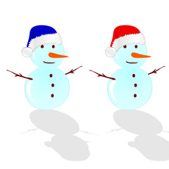 snowman with red hat vector illustration
