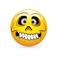 Smiley Emoticons Face Vector - Skull Expression