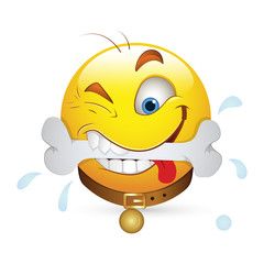 Smiley Emoticons Face Vector - Dog Expression