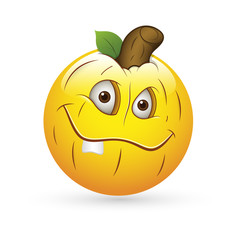 Smiley Emoticons Face Vector - Pumpkin Expression