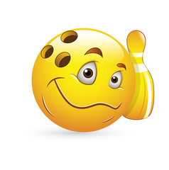 Smiley Emoticons Face Vector - Bowling