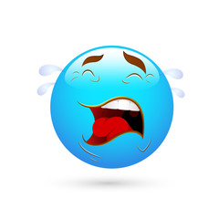 Smiley Emoticons Face Vector - Crying