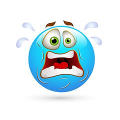 Smiley Emoticons Face Vector - Shocked