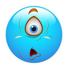 Smiley Emoticons Face Vector - Single Eye