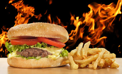 Barbacoa a base de hamburguesas.