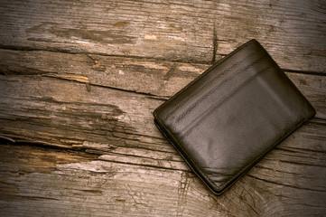 purse on wood background