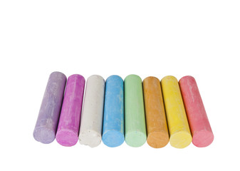 chalks in a variety of colors arranged