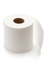 roll of white toilet paper isolated