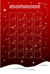 Adventskalender rot Hochformat