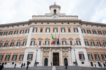 Fototapeta na wymiar Montecitorio Palace in Rome.