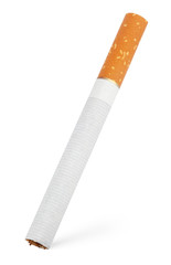 Single cigarette isolated on white with clipping path
