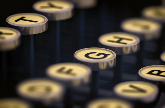 old typewriter closeup