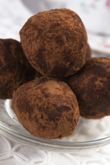 Homemade chocolate truffles