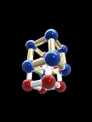 Ñrystalline lattice of molecule, 3D render.