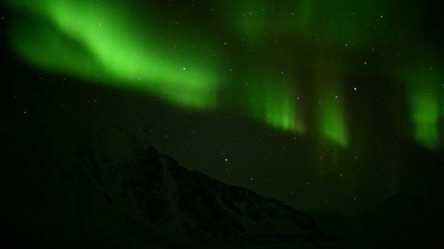 Aurora Borealis over the Arctic mountains