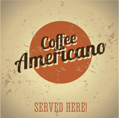 Obrazy na Szkle  Vintage metalowa tabliczka - Coffee Americano