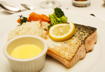 Broiled Salmon with Melted Butter