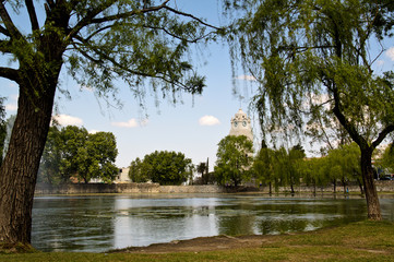 Clock tower of the Jesuit Estancia in Alta Gracia, Argentina