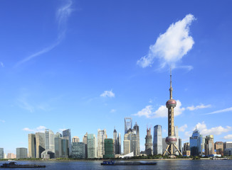 Naklejka premium Lujiazui Finance&Trade Zone of Shanghai skyline at New attractio