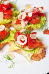 Toast with vegetables