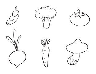 sketches of vegetables