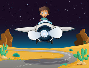 a boy and aeroplane