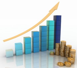 Graphic of success concept. 3d render.